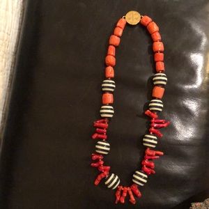 Tory Burch statement coral necklace